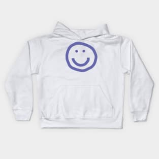 Very Peri Periwinkle Blue Line Minimal Smiley Face Color of the Year 2022 Kids Hoodie